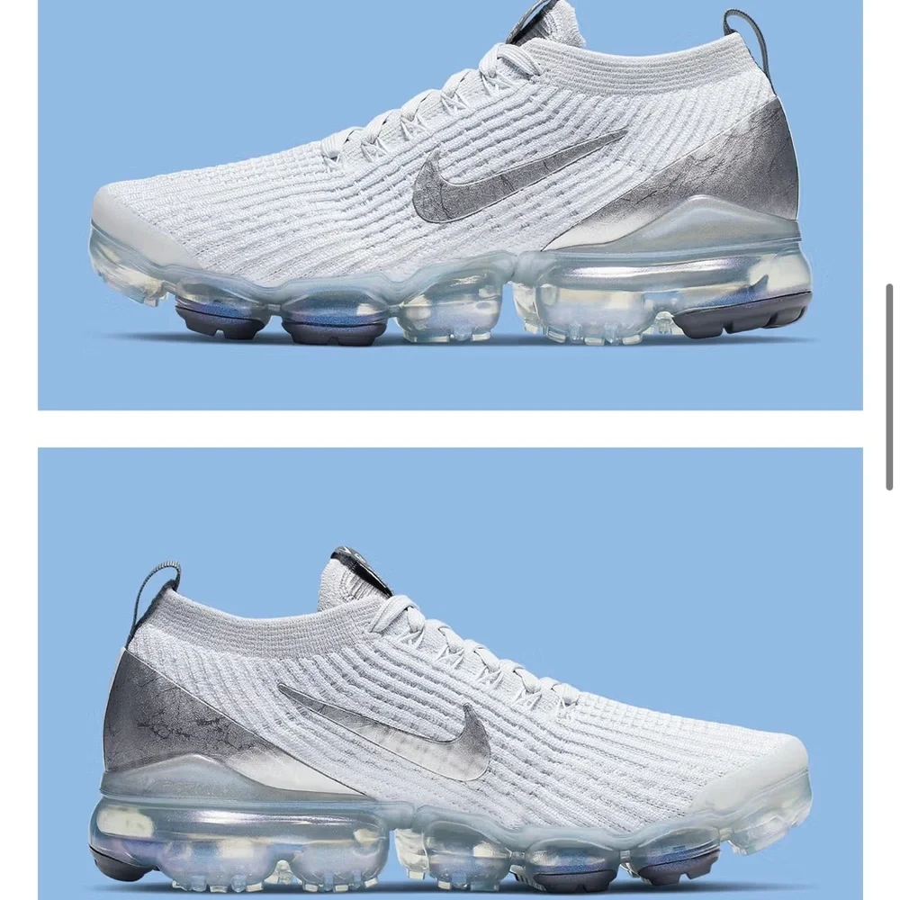 Nike Air Vapormax Flyknit 3.0 Pure Platinum with Purple Iridescent - Picture 2 of 14